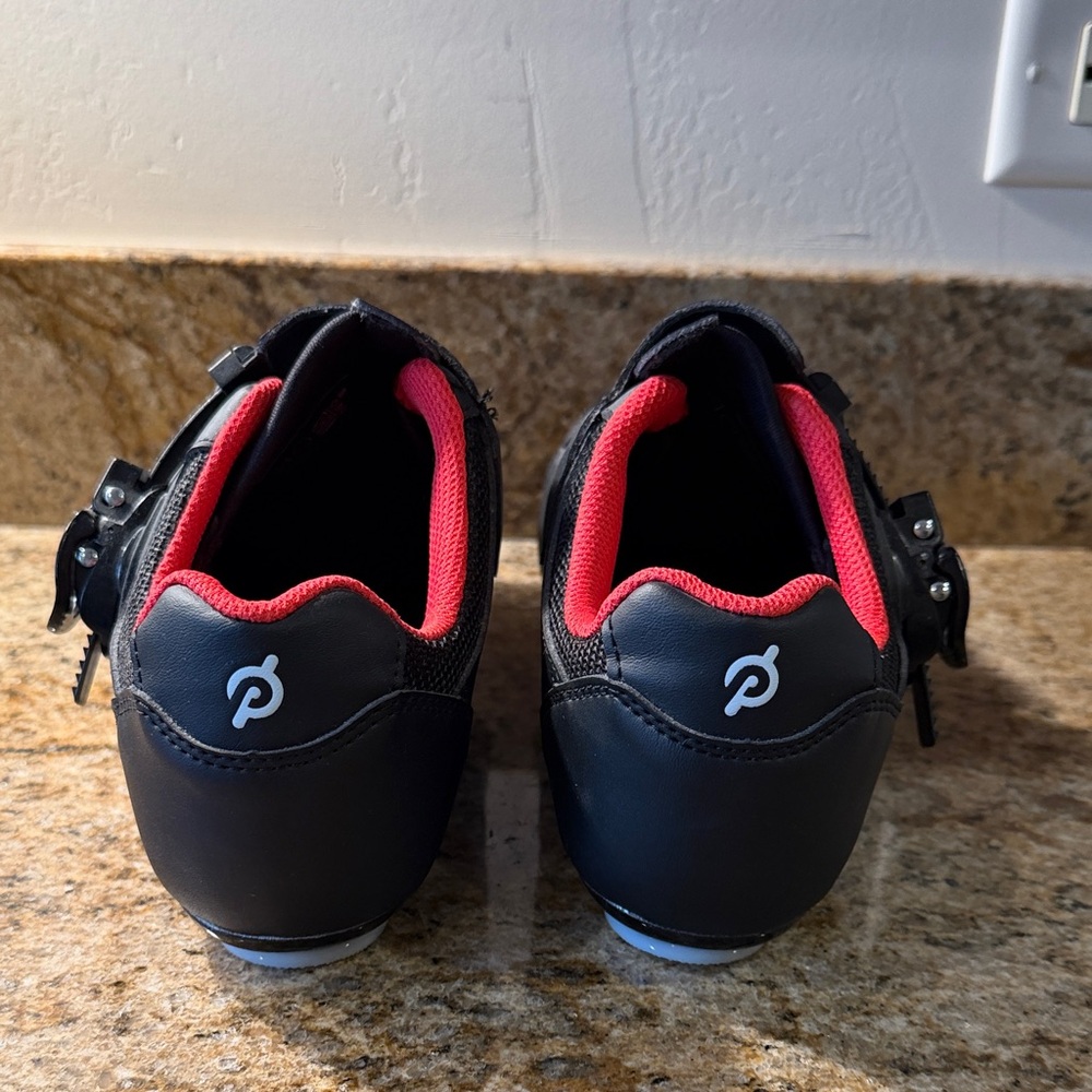 Peloton Black Cycling Shoes with Red Interior - Picture 3 of 7